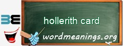 WordMeaning blackboard for hollerith card